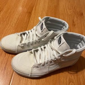 True white vans high tops